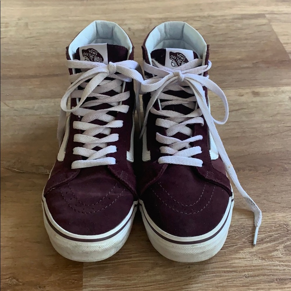 Vans High top. Maroon. Size 8. Great condition.
